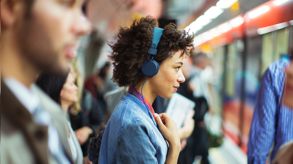 Woman beginning a long commute