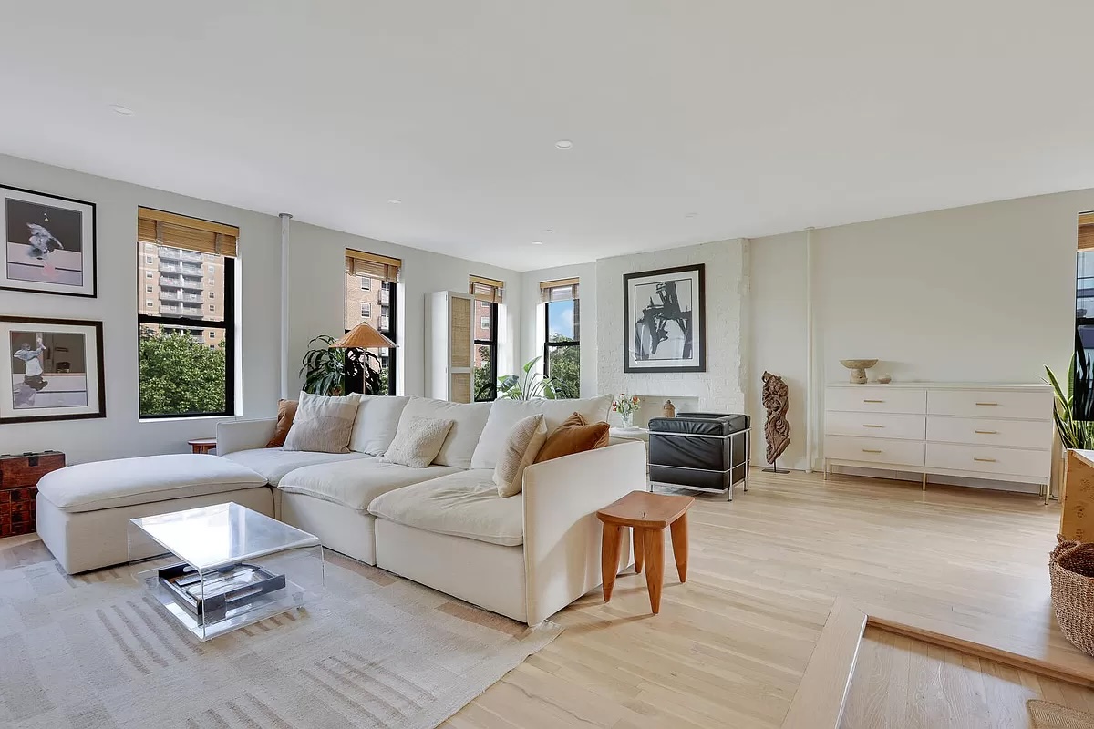 huge living room in light-filled East Village co-op