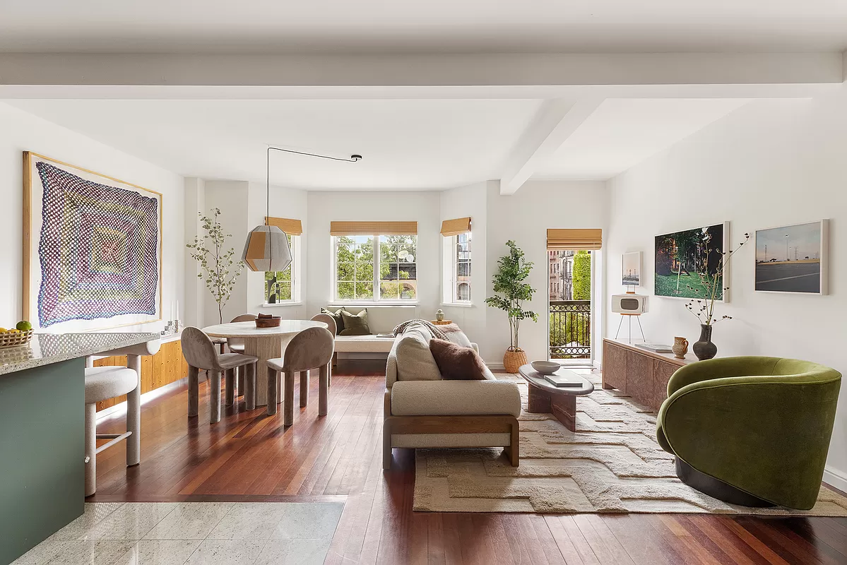 living room in Park Slope 2-bedroom with two balconies