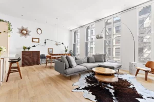 living room in Tribeca home - open houses for June 15 and 16
