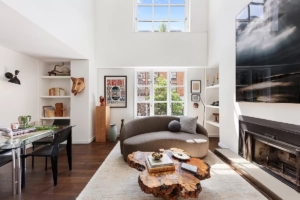 living room in Greenwich Village condo
