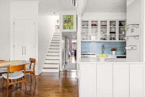 kitchen and staircase in UWS duplex - open houses for July 20 and 21