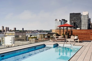rooftop pool in Hell's Kitchen - NYC homes with pool access