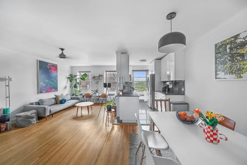 living room dining room & kitchen in Jackson Heights homes