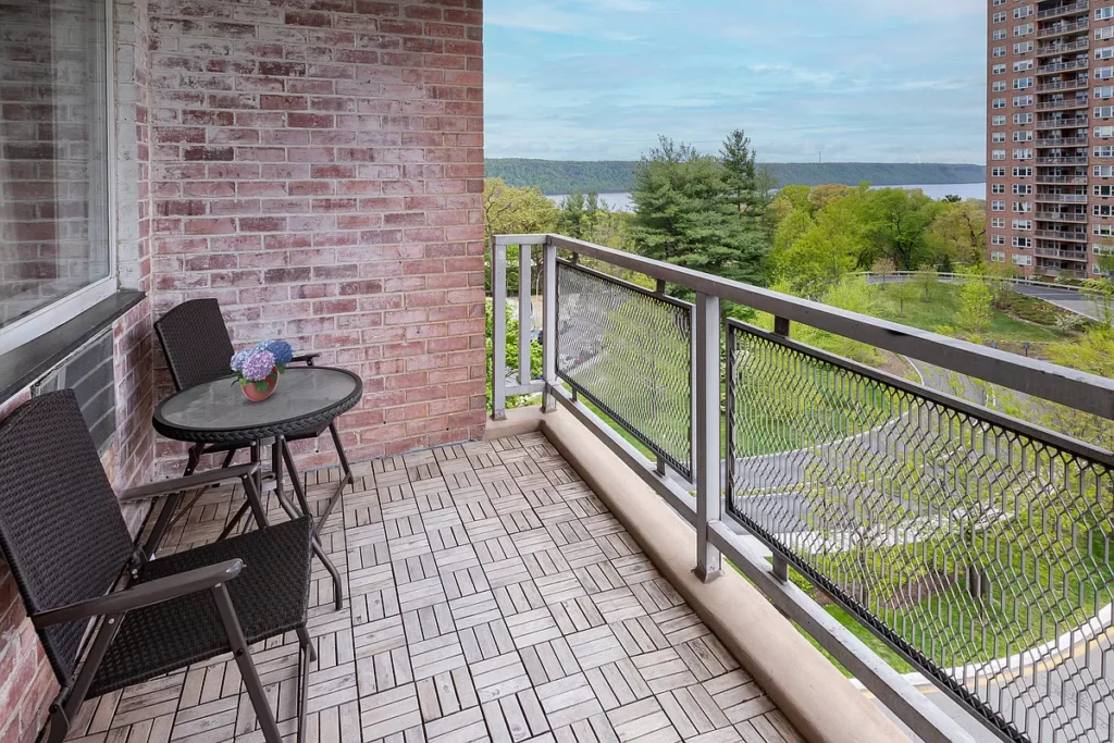 Riverdale apartment balcony - fall neighborhoods