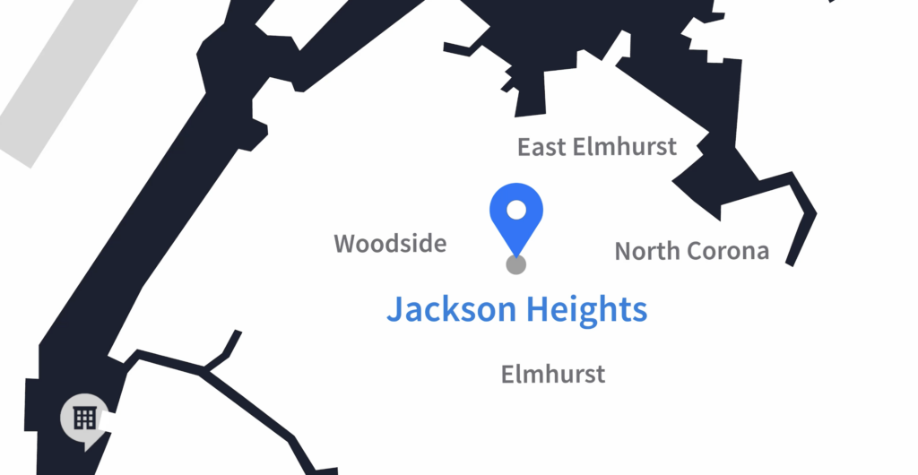 map of Jackson Heights in Queens