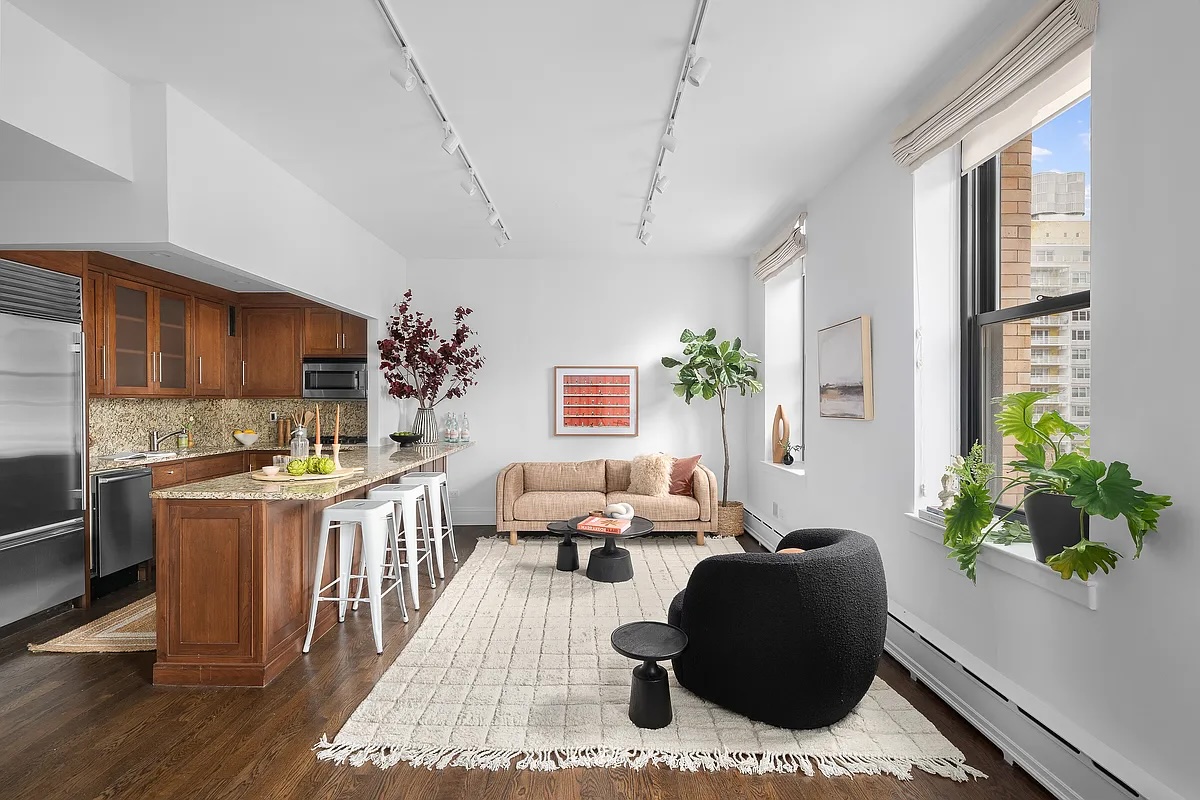 kitchen and living room in Greenwich Village homes under $1M