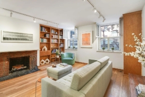 living room with fireplace in Brooklyn Heights homes