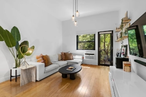 living room and balcony in Greenwich Village co-op - NYC homes near parks