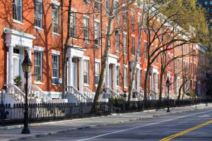 image of Greek revival townhouses in Greenwich Village, New York