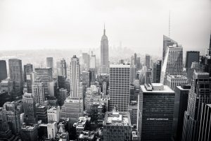 Black and white photo empire state building