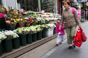 image of older new yorker walking down the street